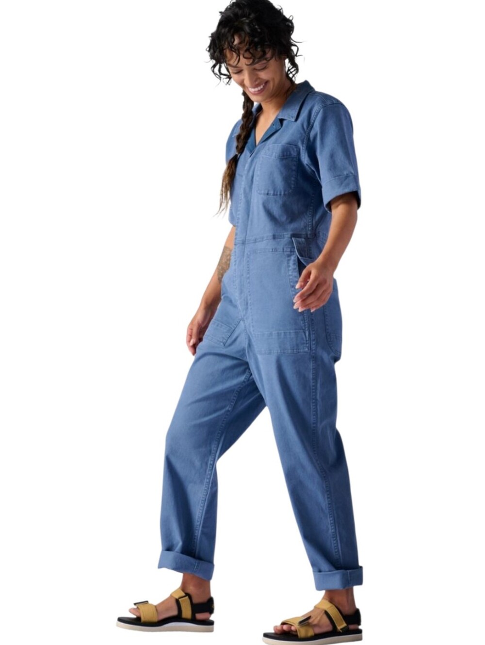Stoic Venture Short Sleeve Jumpsuit Blue Medium